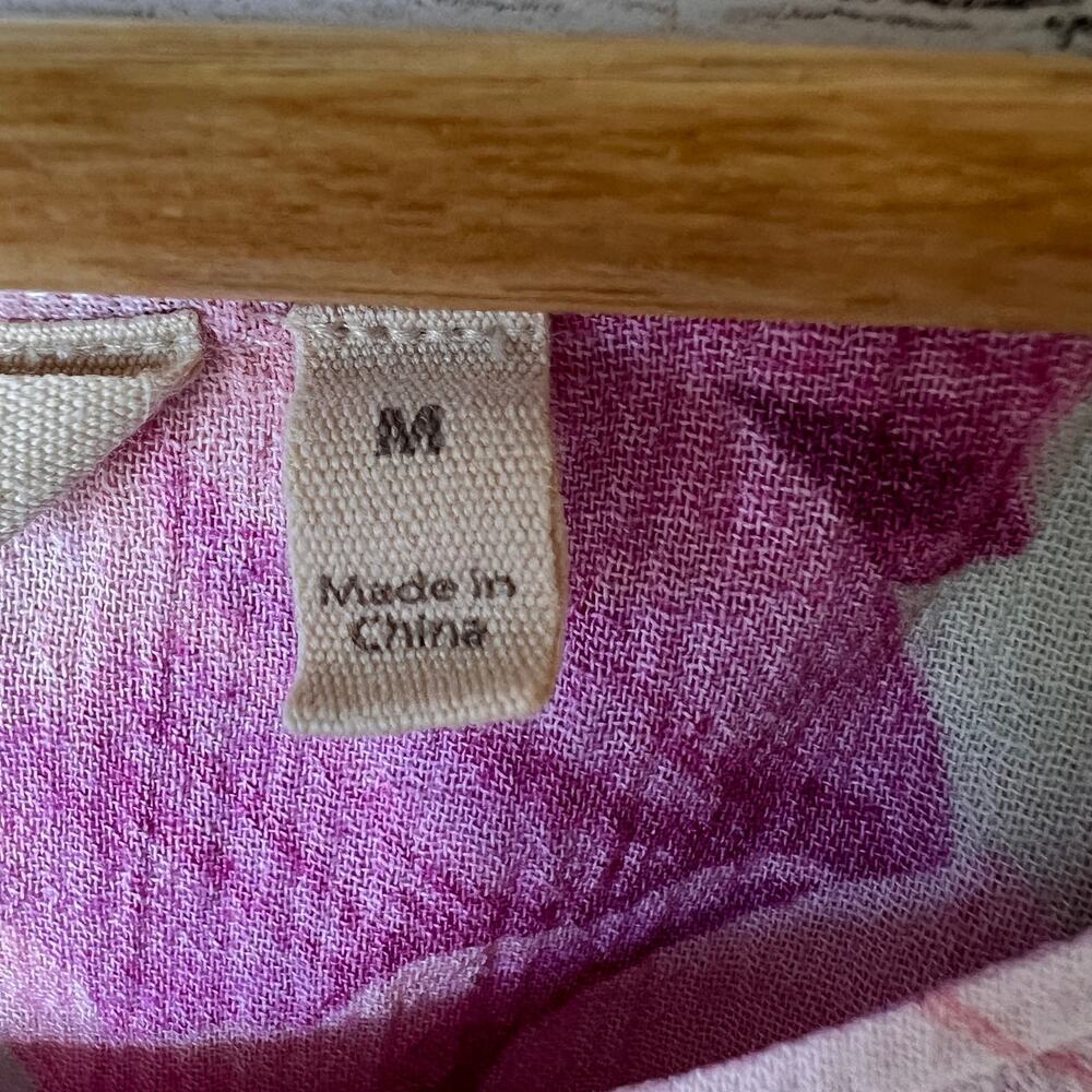 Soft Surroundings Blouse Womens Size Medium Colorful Floral Tiered Scallop Hem - Picture 10 of 16